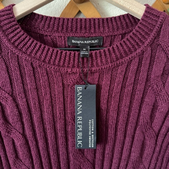 BANANA REPUBLIC | Maroon Long Sleeve Sweater NWT Size Medium - Picture 6 of 16